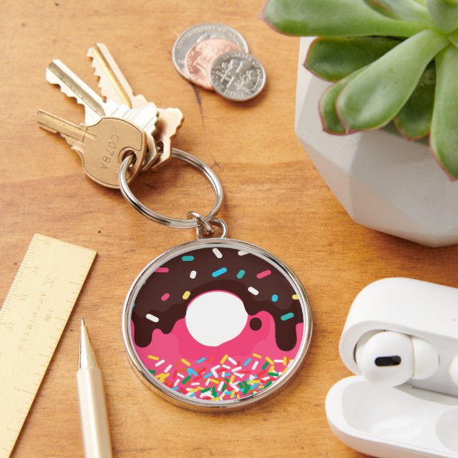 Dessert, Rainbow Sprinkle Donut, Doughnut Keychain (Desk)