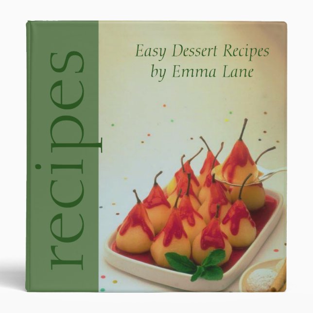 Dessert Recipe 3 Ring Binder (Front)