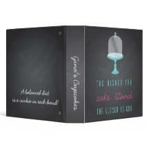 Dessert Recipe Binder with Cake Stand (chalk)
