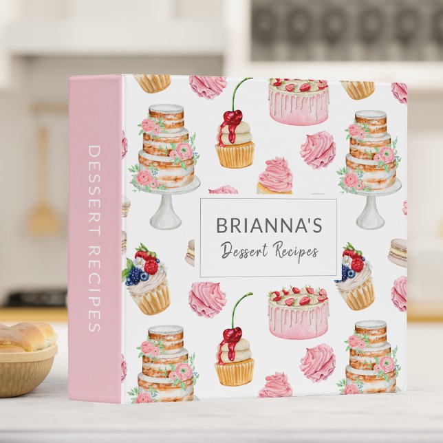 Dessert Recipe Cookbook Cupcake Food 3 Ring Binder (Creator Uploaded)