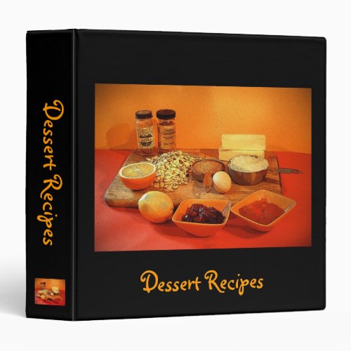 Dessert Recipes 3 Ring Binder