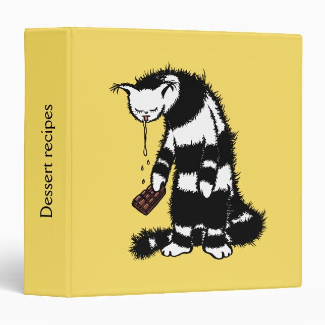 Dessert recipes funny cat lover 3 ring binder (Front/Spine)