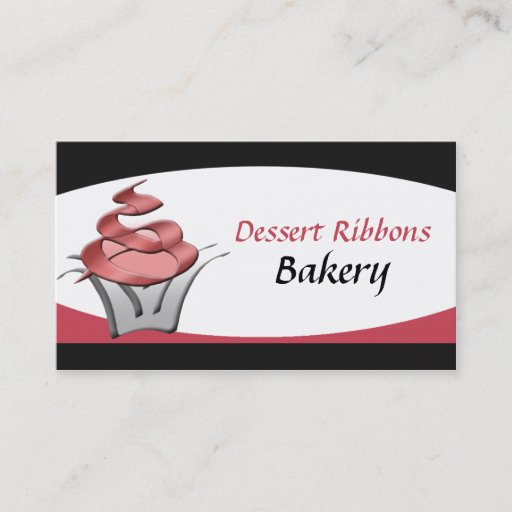 Customizable Dessert Ribbons Cupcake Bakery Business Cards