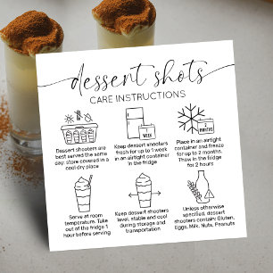 Dessert Shooters Instructions Minimal Cake Shots Square Business Card