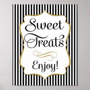Dessert Sign Black Gold Sweet Treats