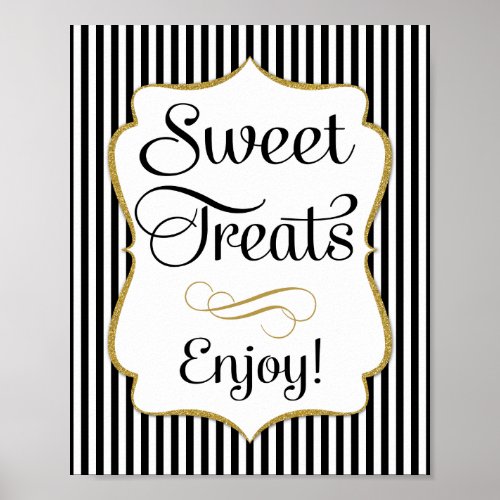 Dessert Sign Black Gold Sweet Treats