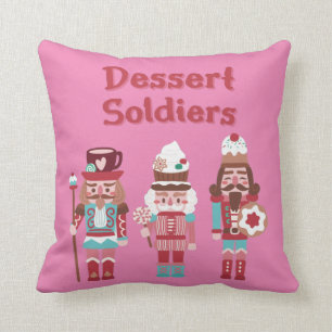 Dessert Soldier Nutcrackers Throw Pillow