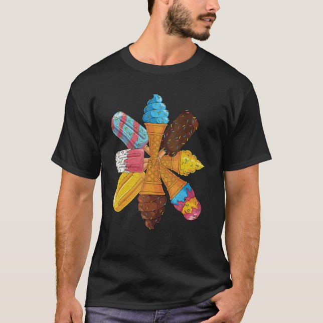 Dessert Sweet Foodie Ice Cream  Summer Food Ice Cr T-Shirt (Front)