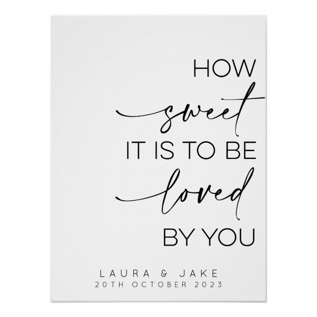 Dessert Table Sign - How Sweet It Is To Be Loved (Front)