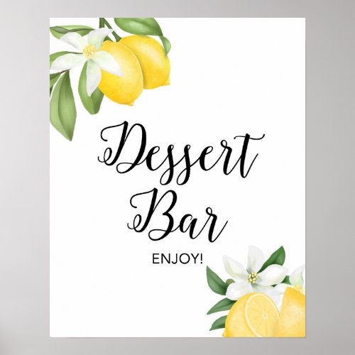 Dessert Table Sign Lemon Citrus Shower Table Sign