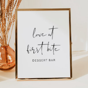 Dessert Table Sign, Modern Love at First Bite Poster
