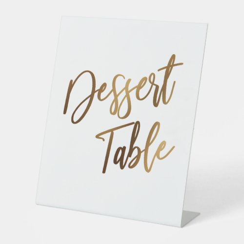 Dessert Table Simple Gold Handwriting Typography Pedestal Sign