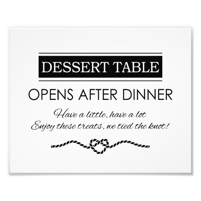 Dessert Table Wedding Reception Print (Front)