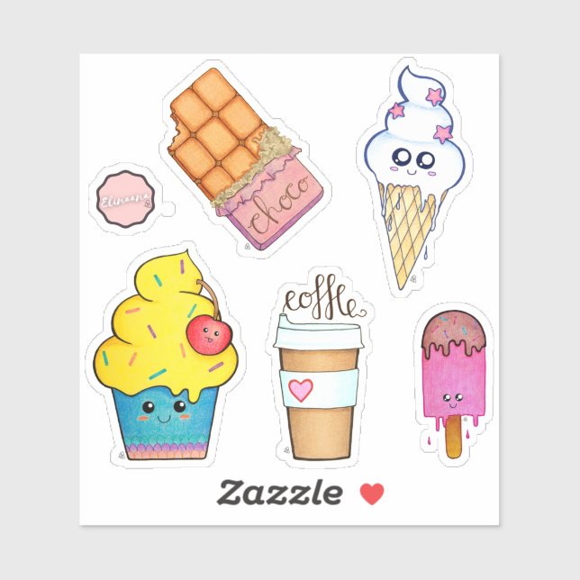 Dessert Time - Cute Cartoon Sweet Treats Sticker (Sheet)