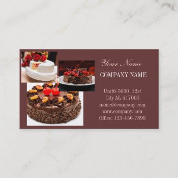 Dessert Wedding Cake Baker Bakery Business Card by WhenWestMeetEast at Zazzle