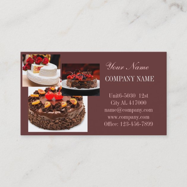 Bakery Business Cards - Print Custom Bakery & Cake Business Cards Today