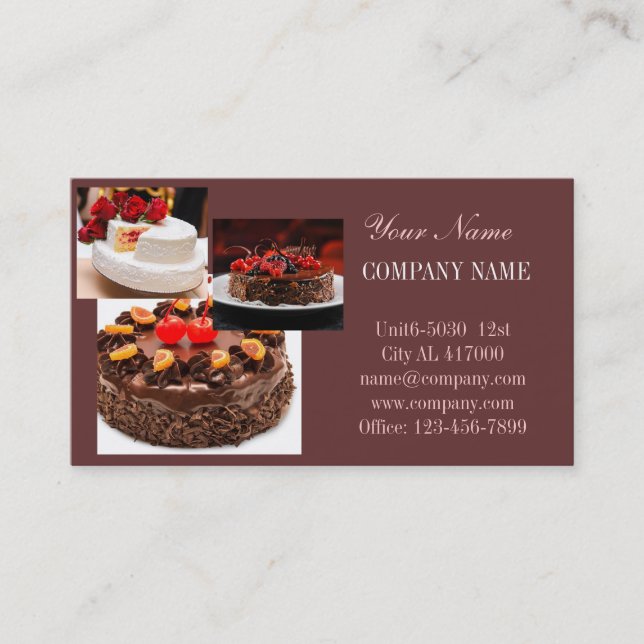 dessert wedding cake baker bakery business card (Front)