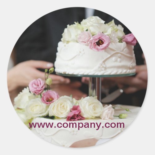 dessert wedding cake baker bakery classic round sticker