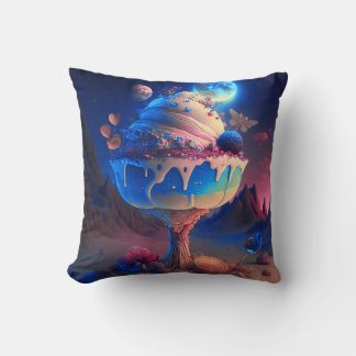 DESSERT x DESERT - Delicious Cake Fantasy Art Throw Pillow