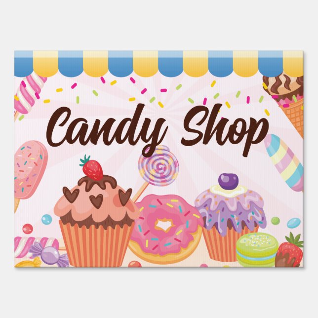 Desserts and Candies Lawn Sign | Bake Sale Sign (Front)