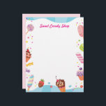 Desserts and Candies Letterhead<br><div class="desc">Add a playful touch to your business correspondence with this vibrant candy-themed letterhead, perfect for candy shops, bakeries, chocolate stores, and dessert brands. Featuring fun, colorful illustrations of ice cream cones, donuts, cupcakes, lollipops, popsicles, and chocolate-covered strawberries, this letterhead brings a sweet, eye-catching flair to your communications. It's ideal for...</div>