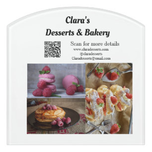 Desserts Bakery restaurant add name details text Door Sign