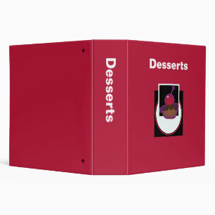 Desserts Dk Red 3 Ring Binder