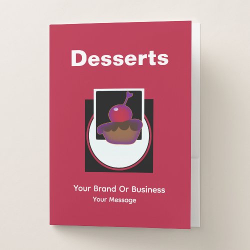 Desserts Dk Red Pocket Folder