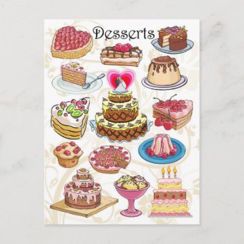 Desserts Postcard by HTMimages at Zazzle