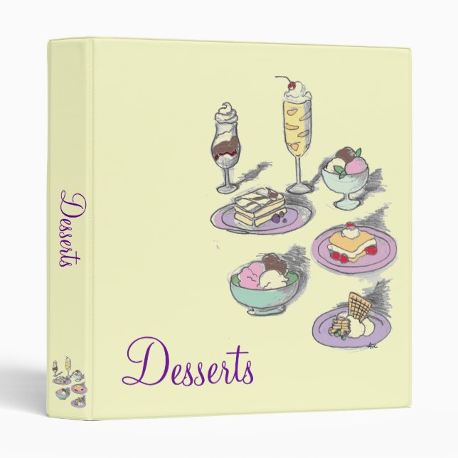 Desserts Sweets & Treats Custom Recipe Binder (Front/Spine)