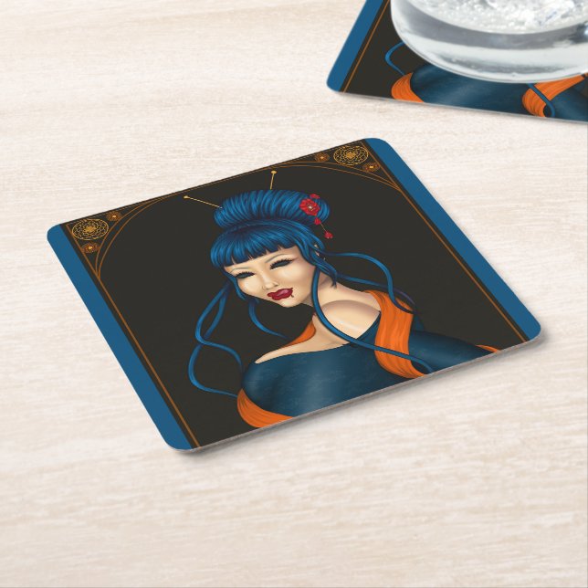 Dessous-de-verre en papier square paper coaster (Angled)