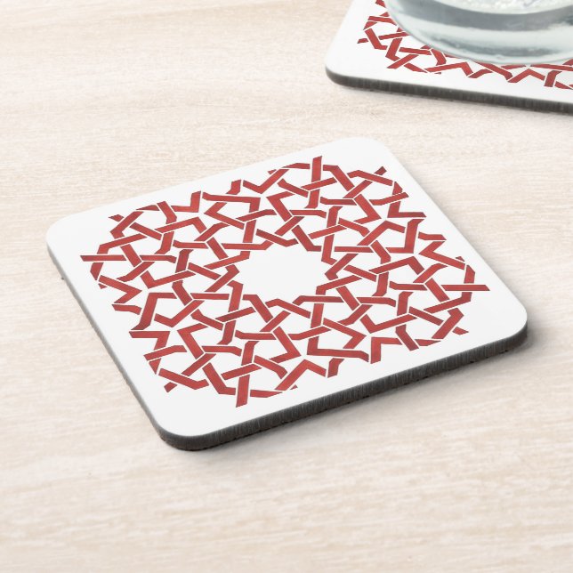 Dessous de verre Mosaïque marocaine rouge MAMLUK Beverage Coaster (Left Side)