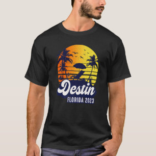 Destin 2023 Florida Sunset Beach Retro Premium T-Shirt