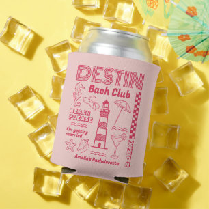 Destin Bach Club Beach Bachelorette Party Doodle Can Cooler