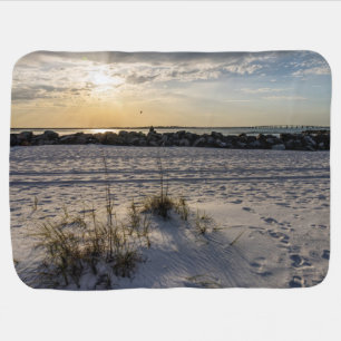 Destin Beach Florida Jetty Sunset Baby Blanket