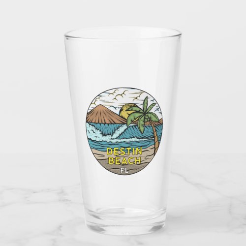 Destin Beach Florida Vintage Glass