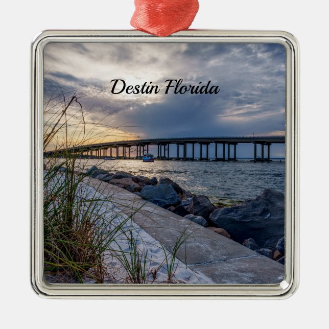 Destin East Pass Sunset Premium Ornament (Front)