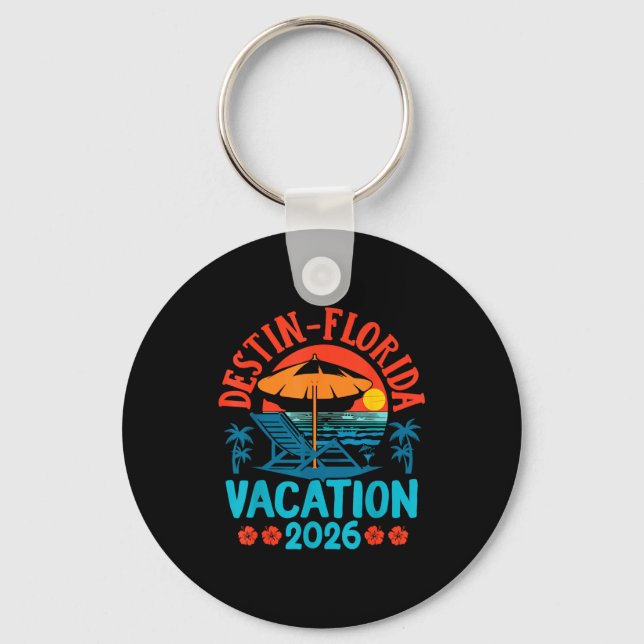 Destin Florida 2026 Family Vacation Beach Summer V Keychain (Front)