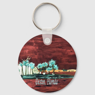 Destin Florida abstract beach FL art gifts prints Keychain
