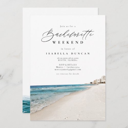 DESTIN Florida Bachelorette Itinerary Schedule Invitation