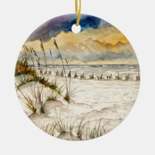 Destin Florida Beach Art Ceramic Ornament
