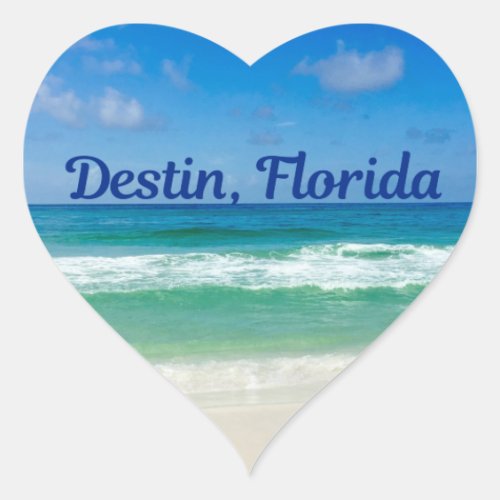 Destin Florida Beach Photograph Heart Sticker