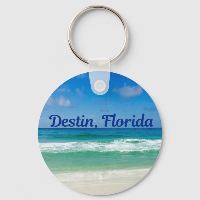 Destin Florida Beach Photograph Keychain (Front)