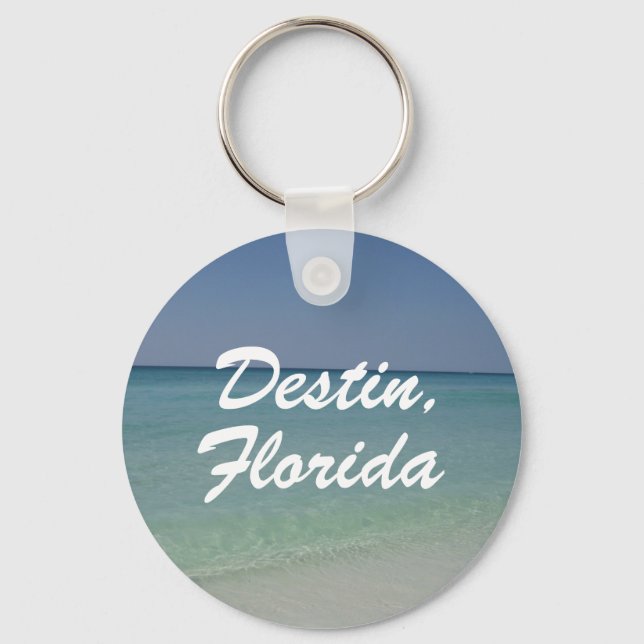 Destin Florida Beach Photography Beautiful Coastal Keychain (Front)