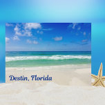Destin Florida Beach Photography Vacation Postcard<br><div class="desc">A beautiful beach photograph taken in the ideal vacation destination of Destin, Florida. The gorgeous green waters of Sandestin wash up to the sandy seashore underneath serene blue skies to make the perfect scenic vacation photo. Sell these cute postcards at your beach shop or buy them to send to your...</div>