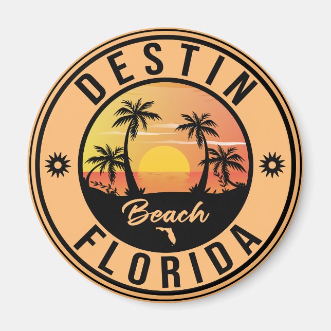Destin Florida Beach Souvenirs Vintage Travel  Magnet (Front)