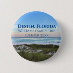 Destin Florida Beach Sunset Custom Family Trip Button