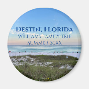 Destin Florida Beach Sunset Custom Family Trip Magnet