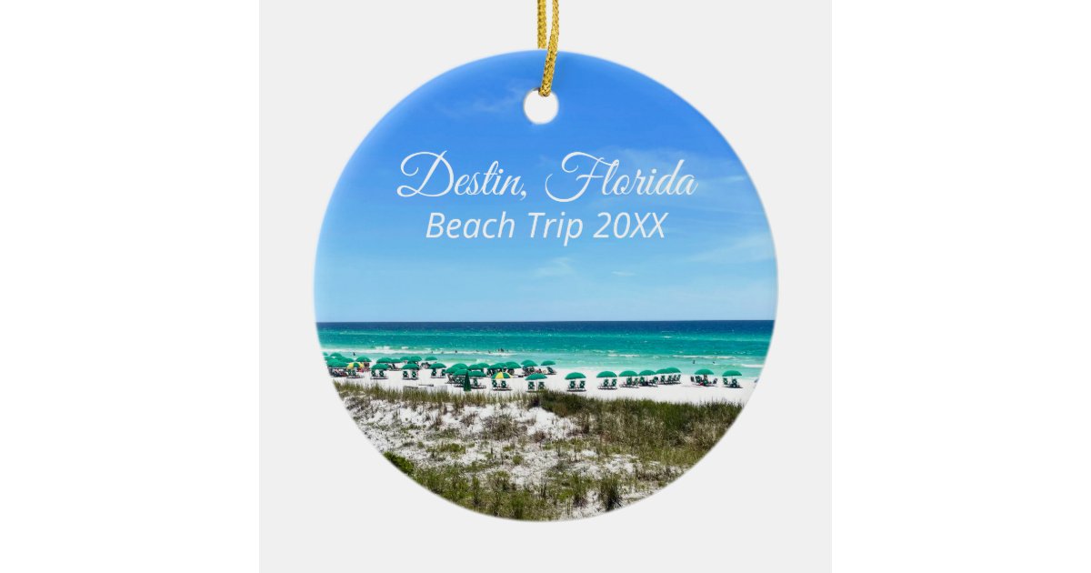 Destin Florida Beach Vacation Keepsake Christmas Ceramic Ornament Zazzle