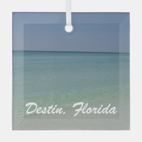 Destin Florida Beautiful Beach Photo Keepsake Glass Ornament